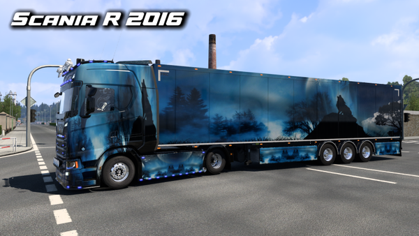 Scania R & Box Trailer - Wolf Airbrush
