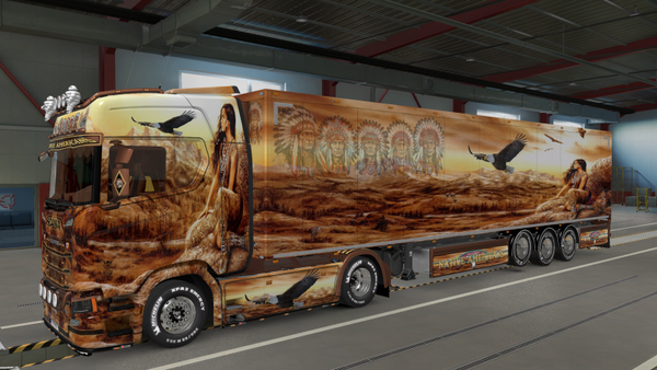 Scania S 2016 & Box Trailer - Native Girl