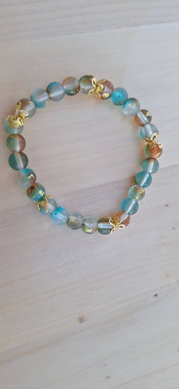 Armband: blauw-groen