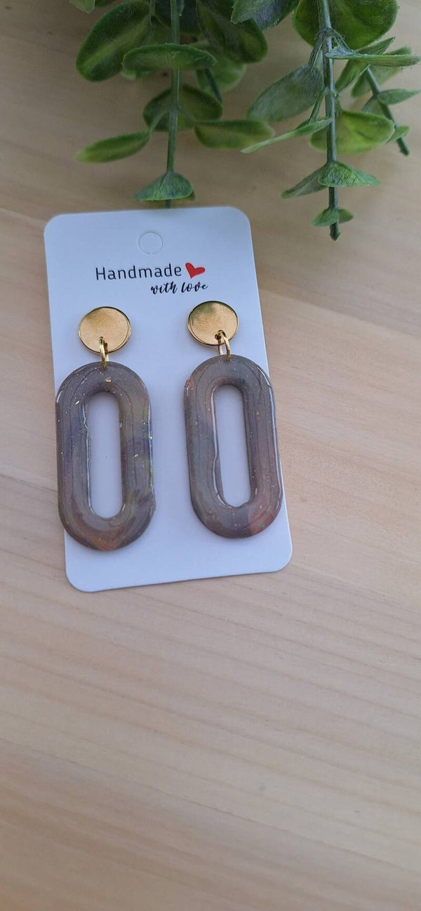 Handgemaakte oorbellen ovaal