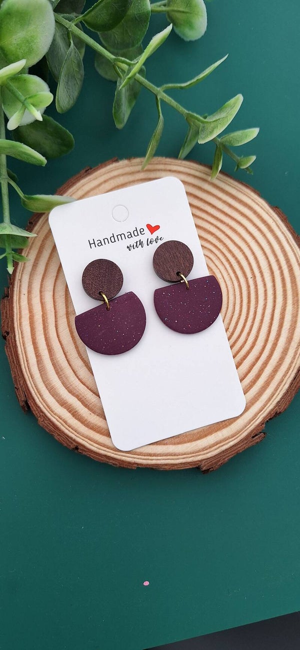 Handgemaakte oorbellen Ella paars