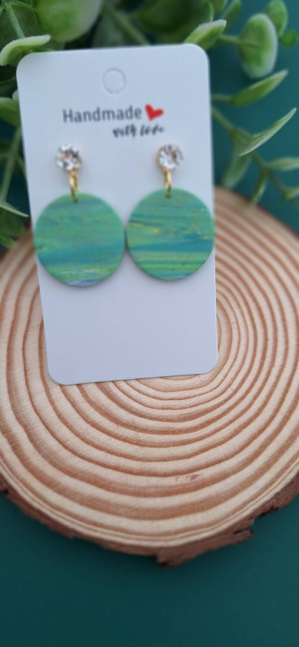 Handgemaakte ronde oorbellen Daisy multicolor 003.7