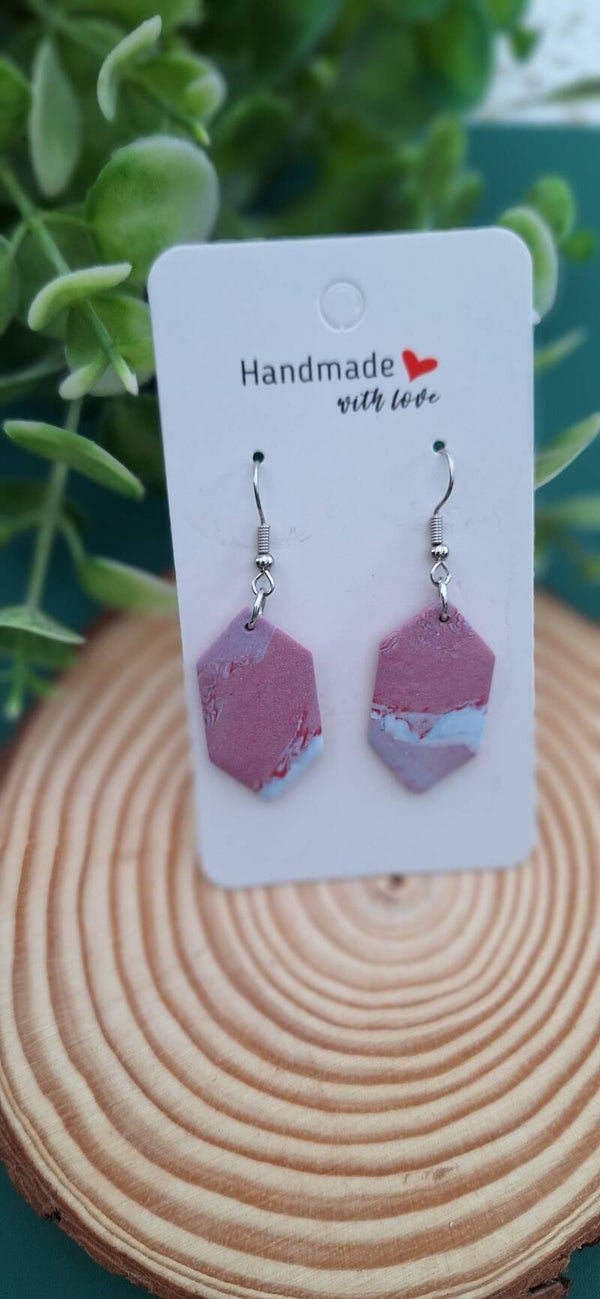 Handgemaakte oorbellen Noé paars/blauw