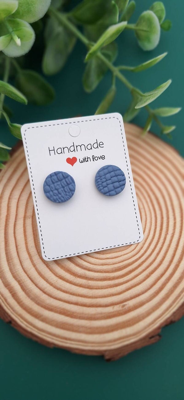 Handgemaakte ronde oorbellen Lola blauw