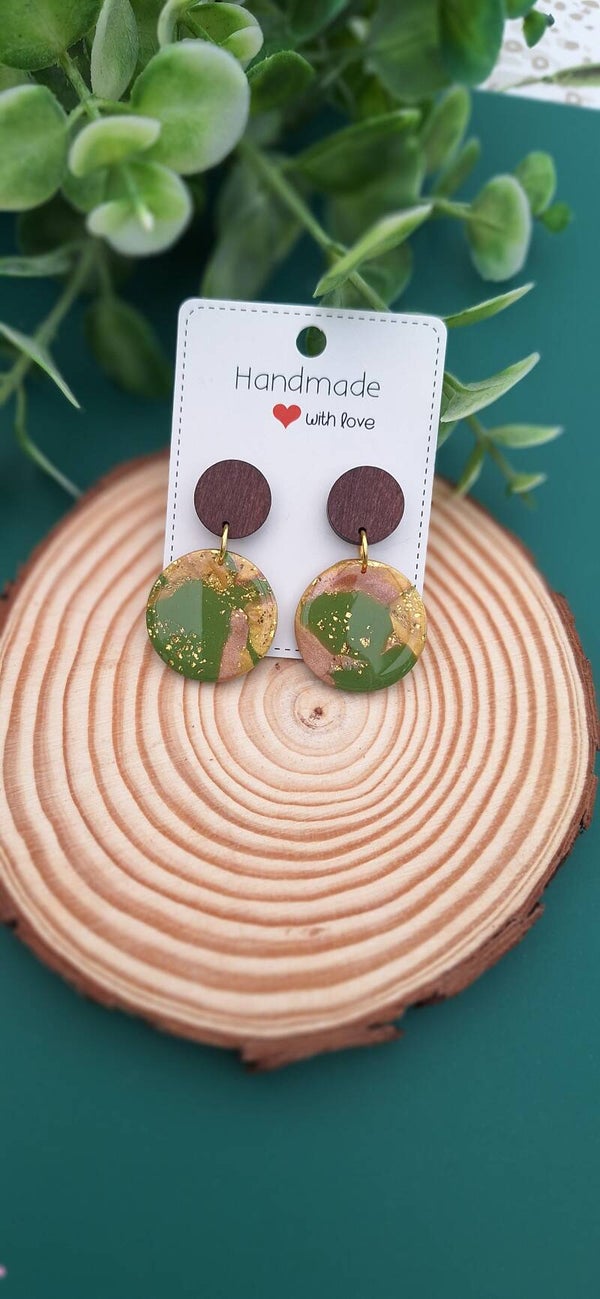 Handgemaakte ronde oorbellen Daisy multicolor