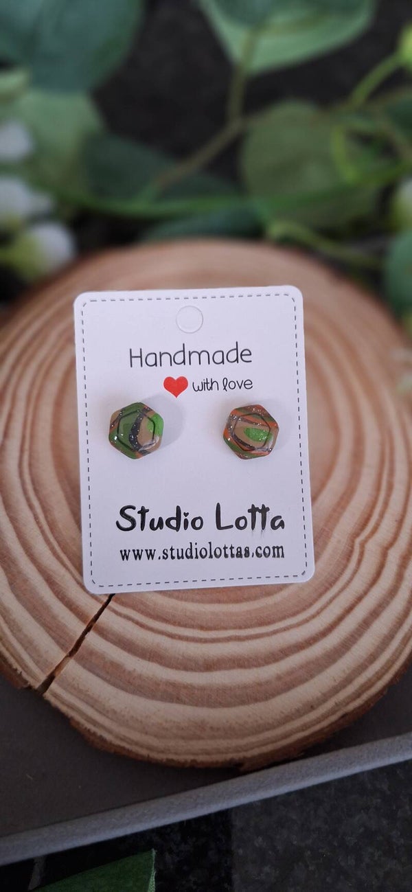 Handgemaakte oorsteker zeshoek