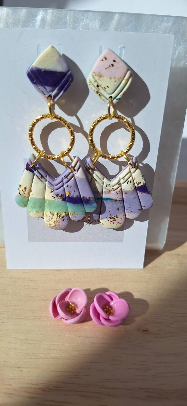 Handgemaakte oorbellen uit polymeerklei: Bohemian style