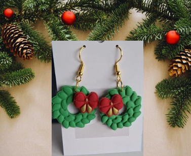 Handgemaakte oorbellen adventskrans