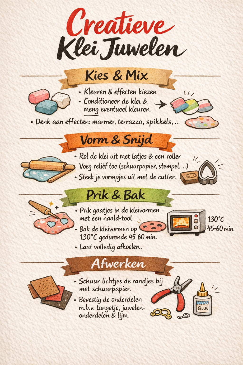 Workshop oorbellen maken uit polymeerklei 18 april