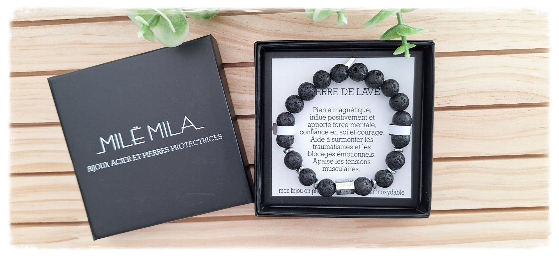 Armband voor hem : beschermende stenen: Terre de lave: lavasteen