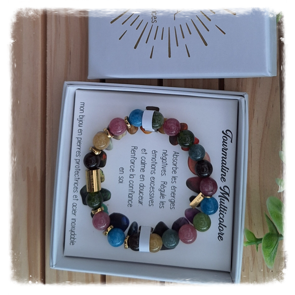 Armband voor haar : beschermende stenen: tourmaline multicolore