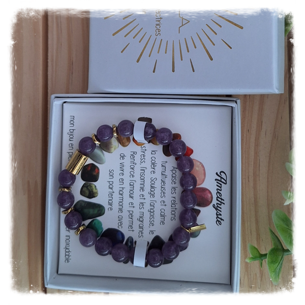 Armband voor haar : beschermende stenen: Amethyste