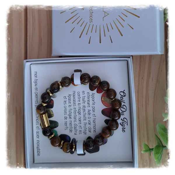 Armband voor haar : beschermende stenen: Oeil du tigre: tijgeroog