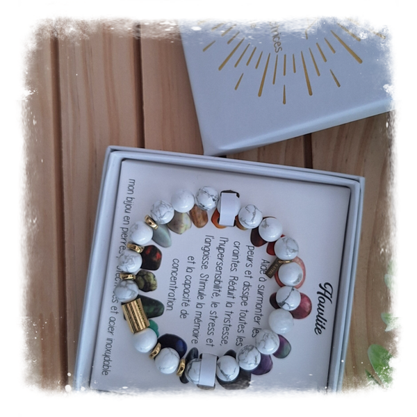 Armband voor haar : beschermende stenen: howlite