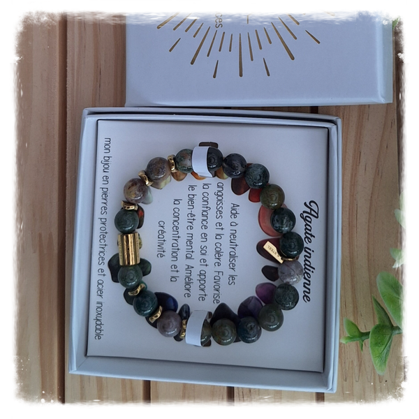 Armband voor haar : beschermende stenen: Agate indiene