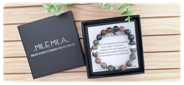 Armband voor hem : beschermende stenen: Agate indienne