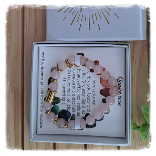 Armband voor haar : beschermende stenen: Quartz roze