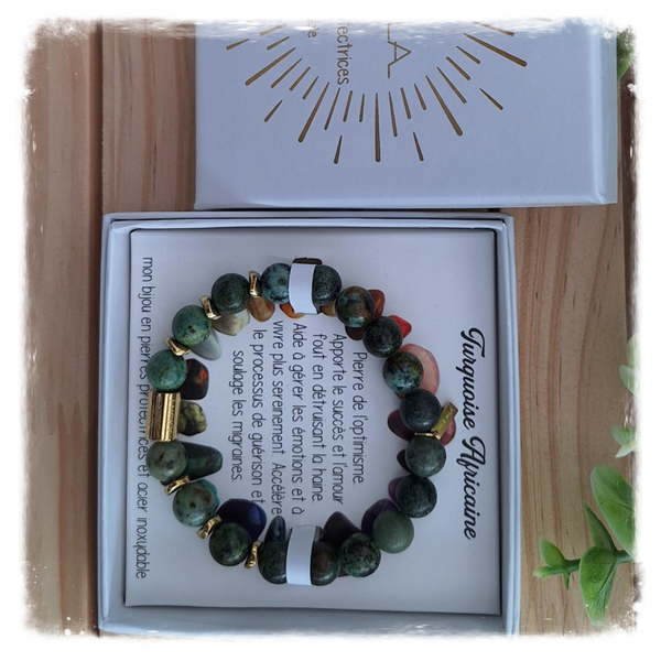 Armband voor haar : beschermende stenen: Turquoise Africaine