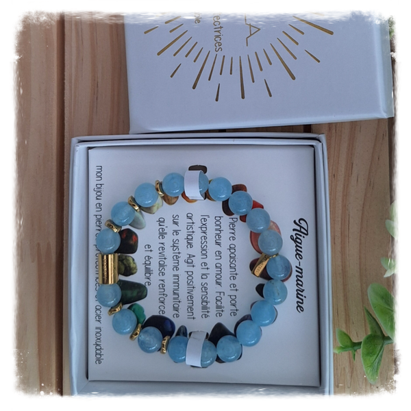 Armband voor haar : beschermende stenen: aigue-marine