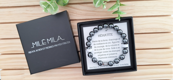 Armband voor hem : beschermende stenen: Hématite