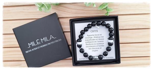 Armband voor hem : beschermende stenen: Onyx