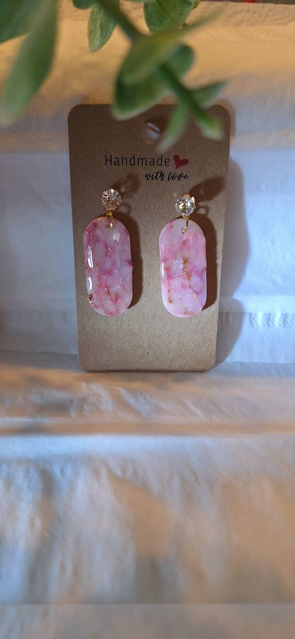 Roze marmer techniek met translucent. (doorschijnende klei) 007.1