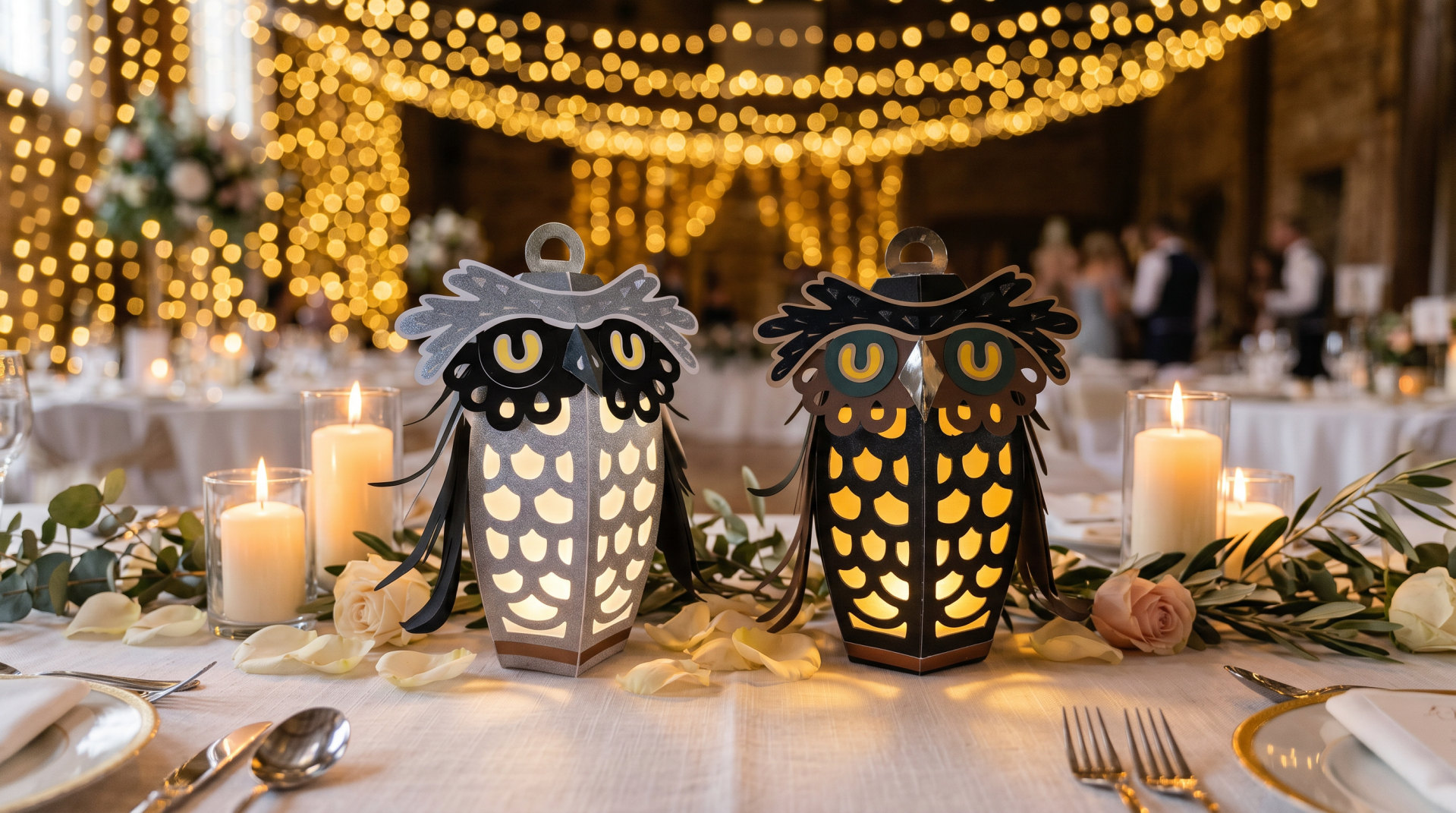 Light up Owl Lantern Table Centrepiece