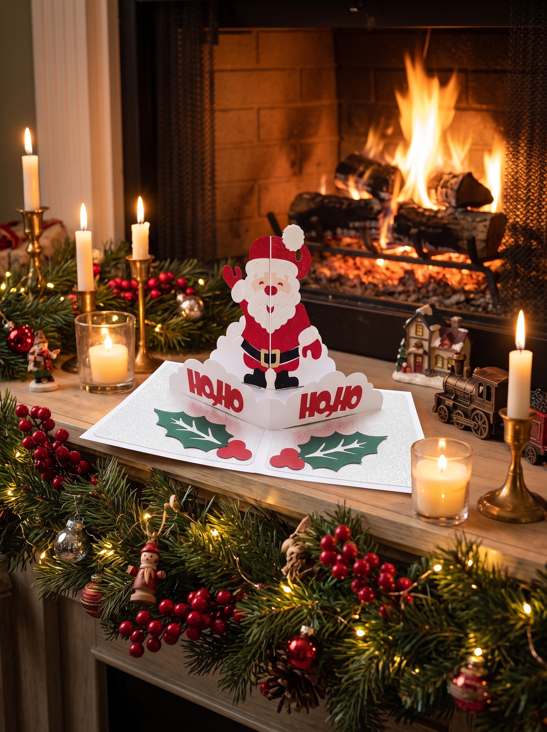 Festive Santa Pop Up Card