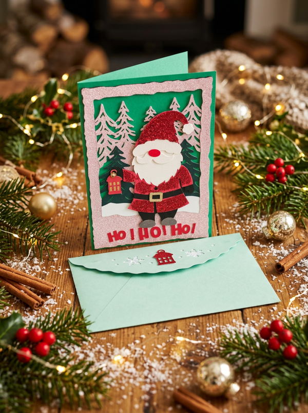 Gnome Christmas Pop-Up Card — 3D Christmas Tree