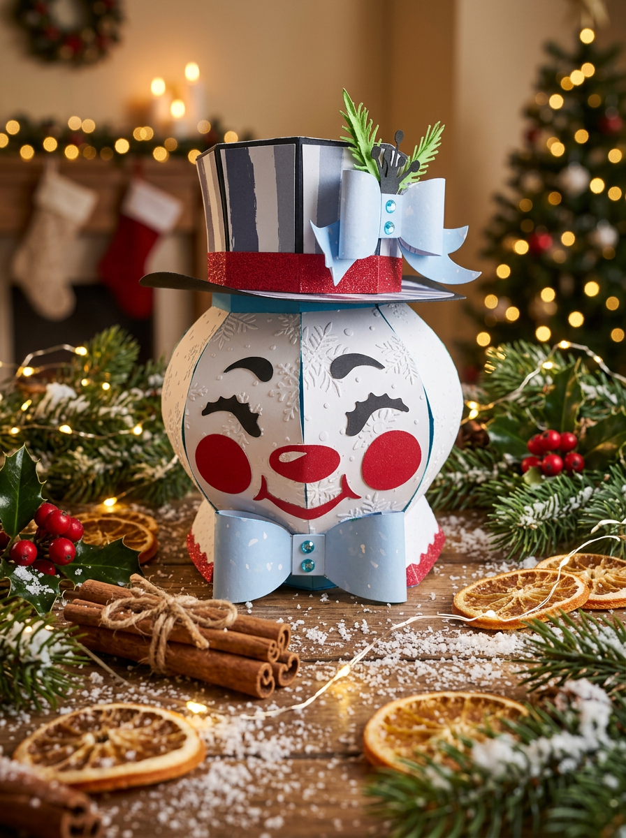 Snowman Head Gift Box — Christmas Favour Box