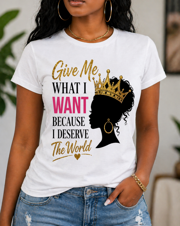 "Give Me"-Women's t-shirt-White