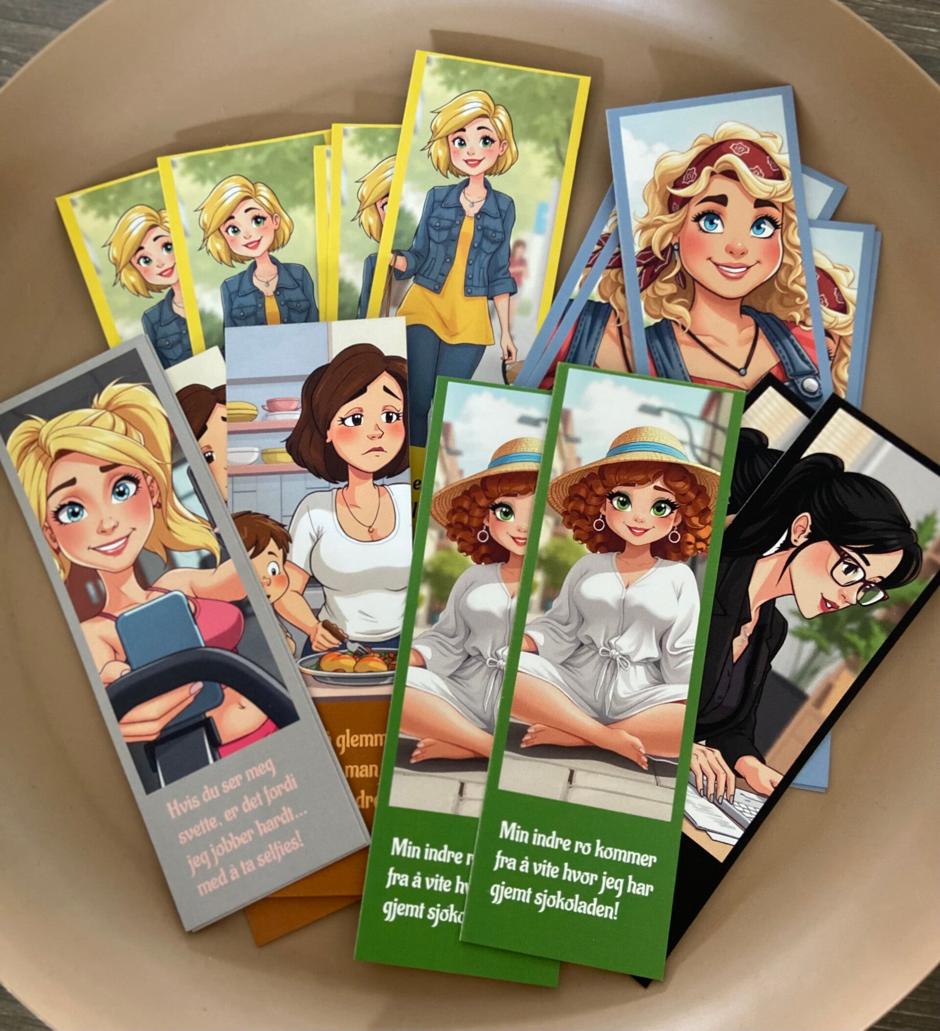 Bokmerker - 6 fine fruer!