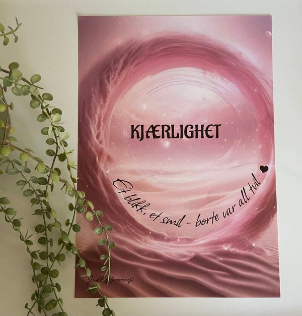 Plakat med sitat Kjærlighet - Jane`s Hjerteterapi