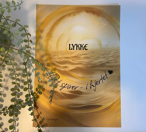 Plakat med sitat Lykke - Jane`s Hjerteterapi