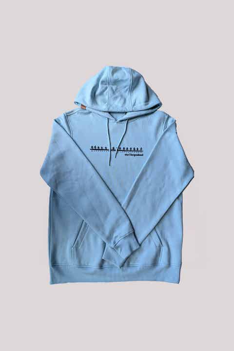 Hoodie "Baumreihe" Einzelstück Aqua Green Gr.L