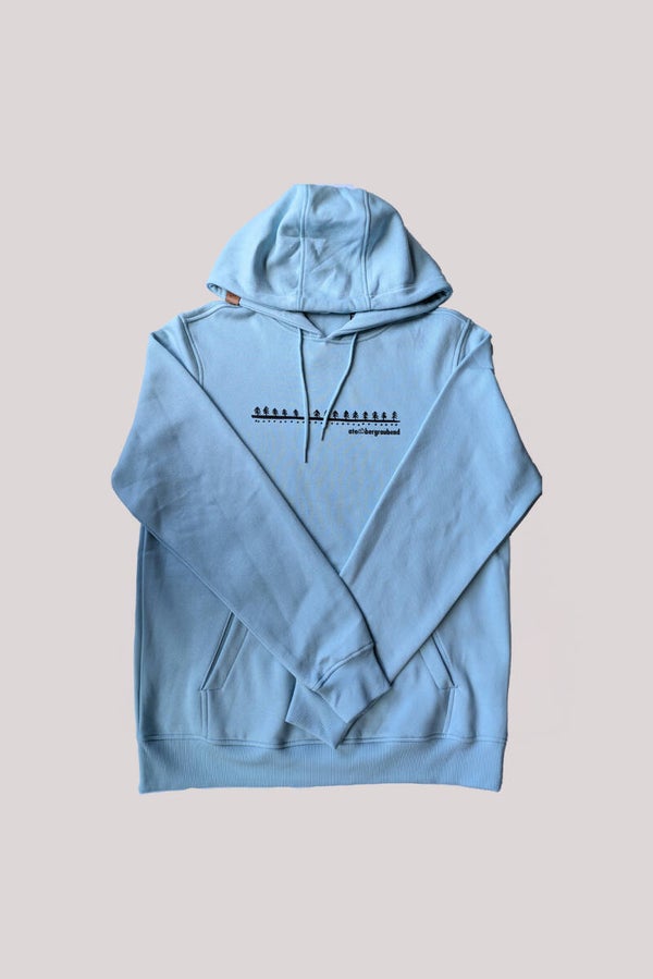 Hoodie "Baumreihe" Einzelstück Aqua Green Gr.L