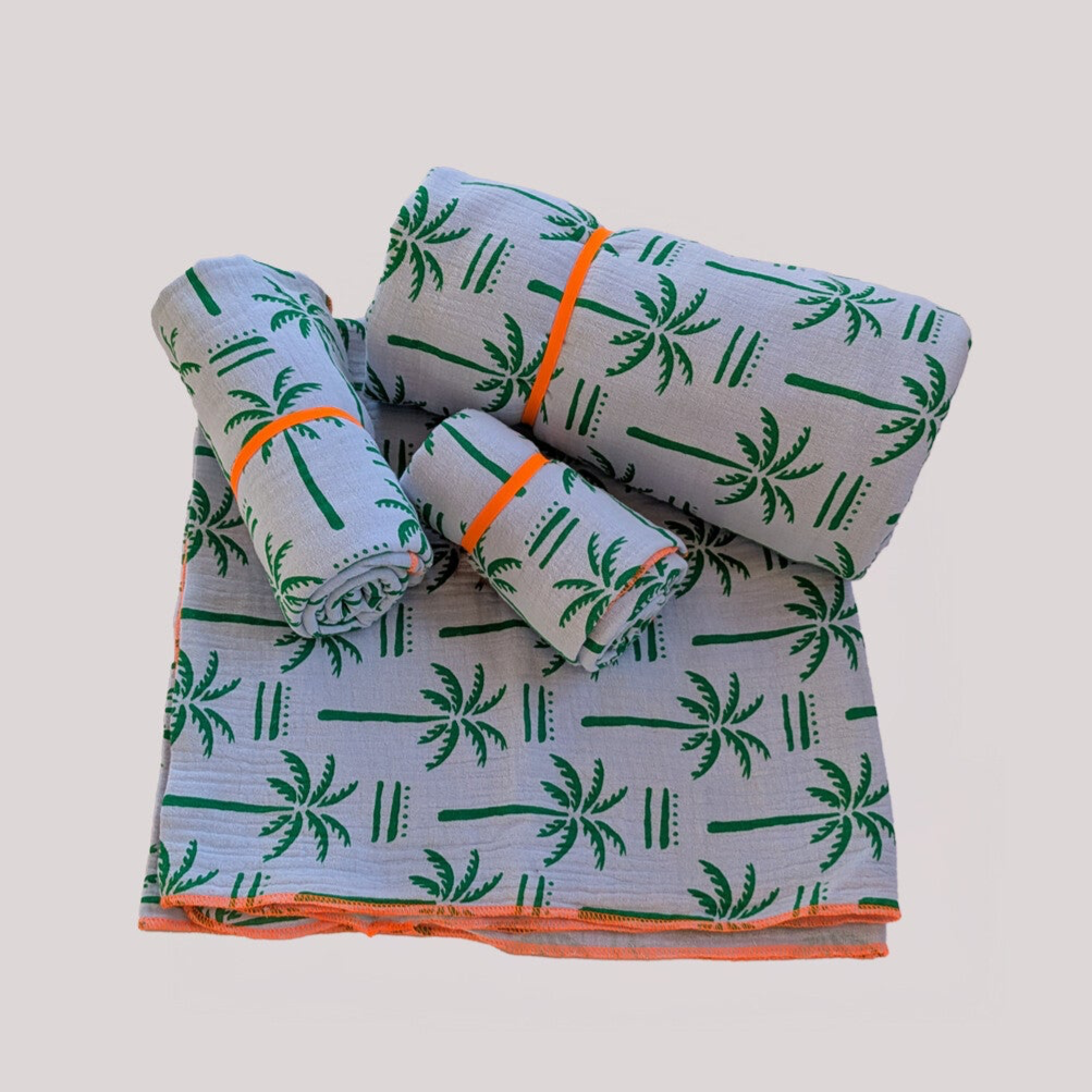 Musselin-Reisehandtuch „Specialedition Palme“