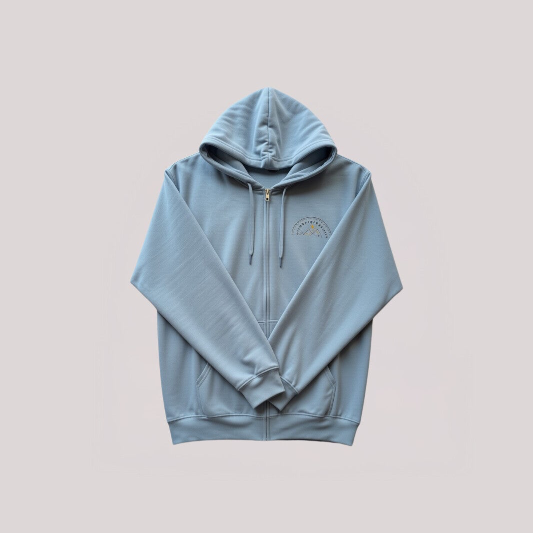 Zipper Hoodie „atembergraubend“ – stoneblue unisex