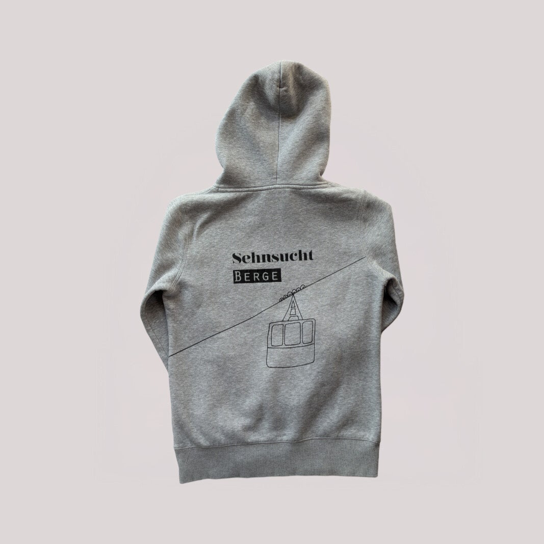 Hoodie Damen „Sehnsucht Berge“ – grau Gr.M