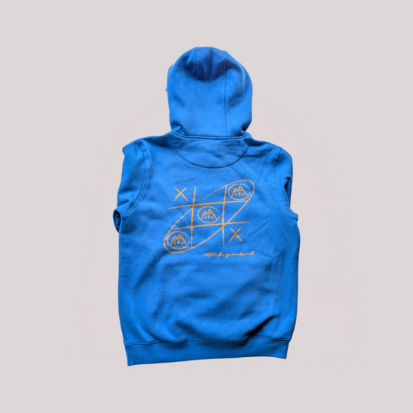 Hoodie „Tic Tag Berge“ – blau unisex Gr.L