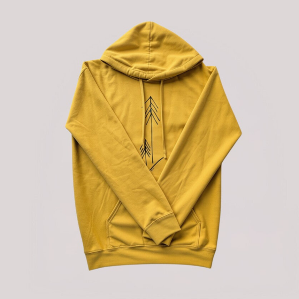 Hoodie „Baumwunder“ – senfgelb unisex Gr.S