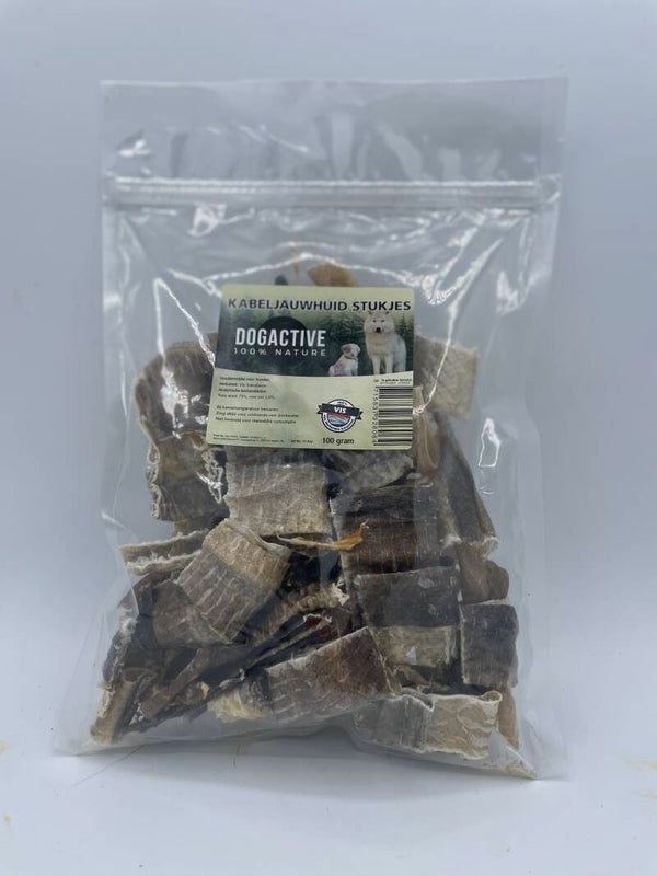 Kabeljauwhuid stukjes 100 gram