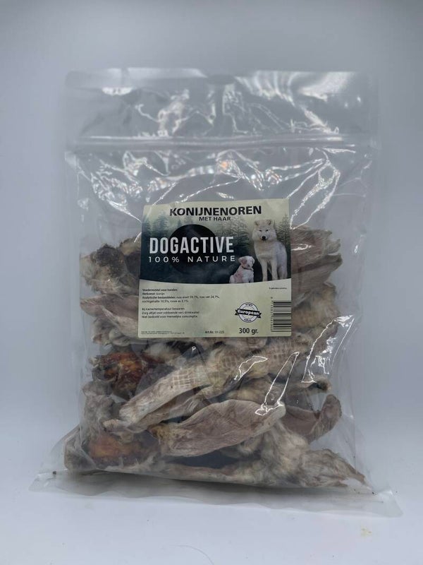 Konijnenoren met haar 300 gram