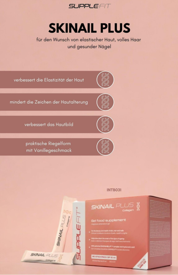 SKINAIL PLUS – Nahrungsergänzungsmittel in Gelform für Haut, Haare & Nägel