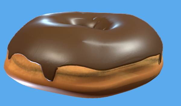 Realistic chocolate donut
