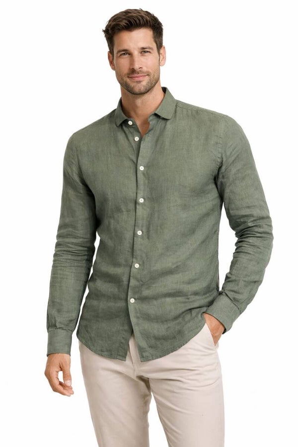 Camicia 100% Puro Lino Uomo Zelino