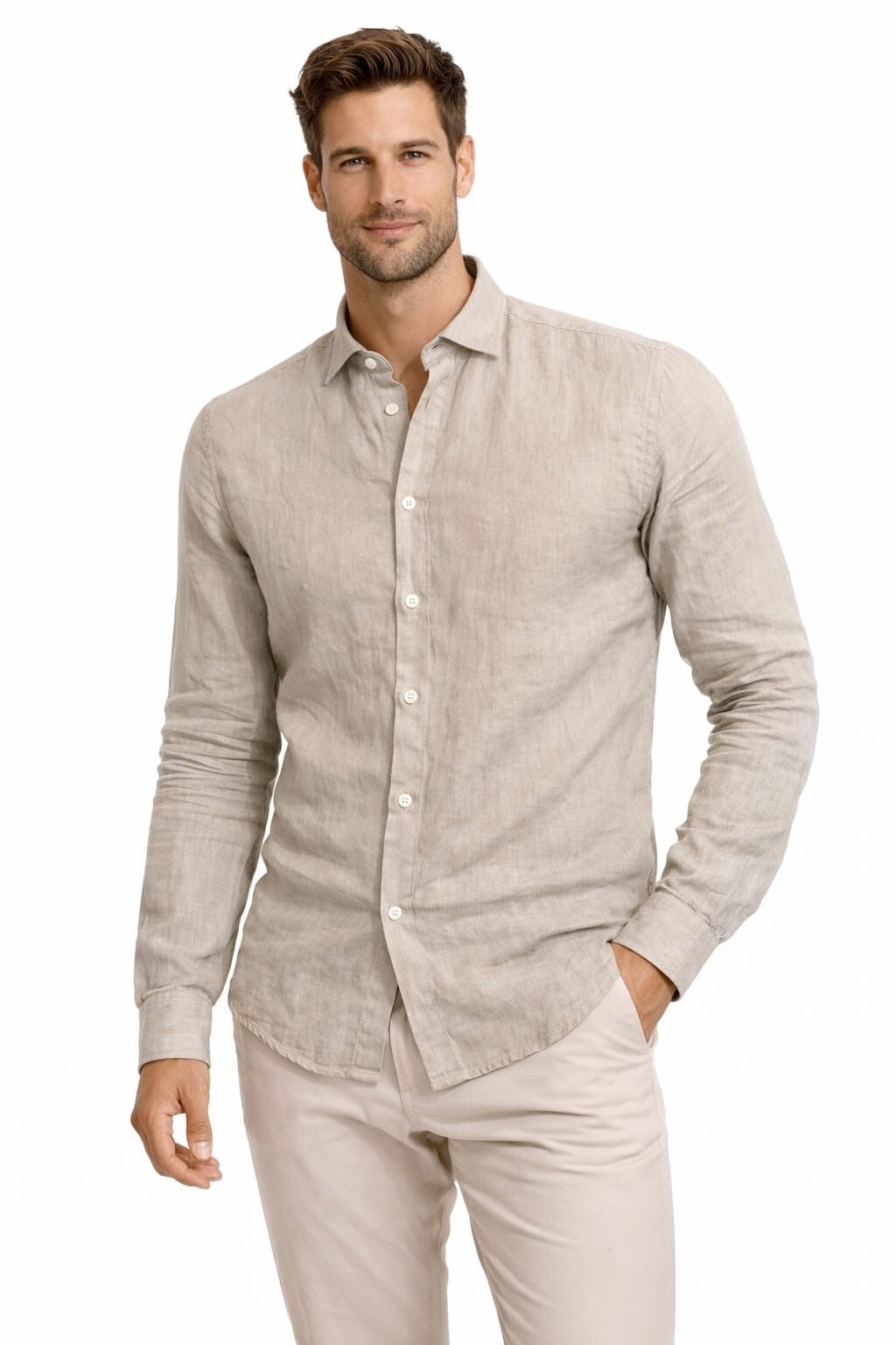 Camicia 100% Puro Lino Uomo Zelino