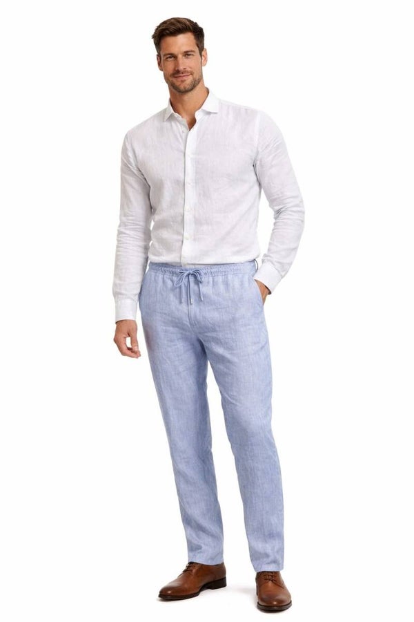 Pantalone 100% Puro Lino Uomo Zelino