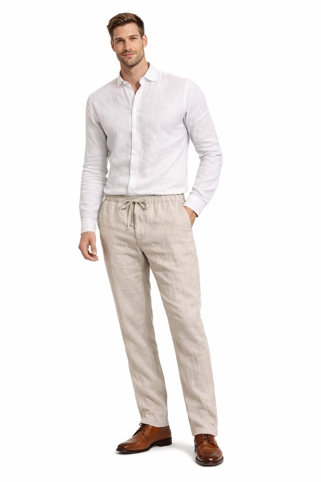 Pantalone 100% Puro Lino Uomo Zelino