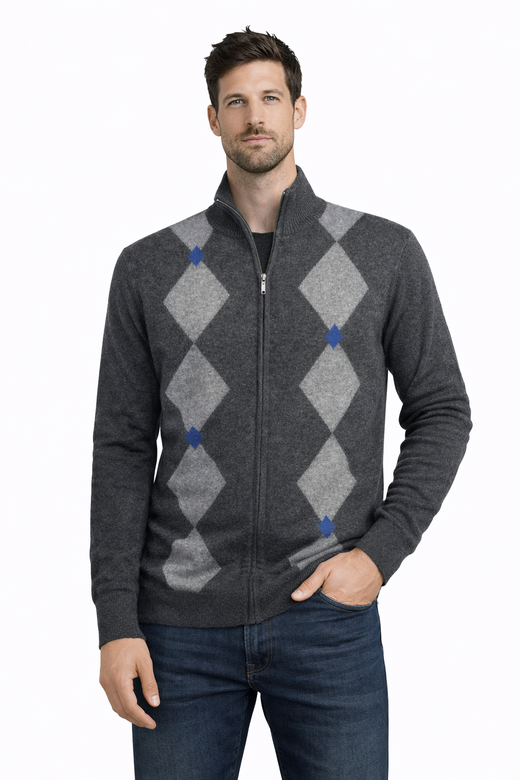 Maglione 100% Puro Cashmere Uomo Glen Lyon taglia L